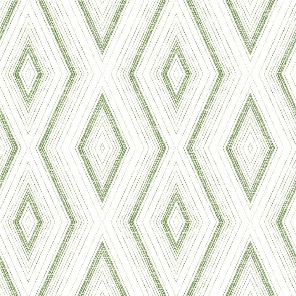 Chesapeake by Brewster 3120-13662 Sanibel Santa Cruz Green Geometric Wallpaper