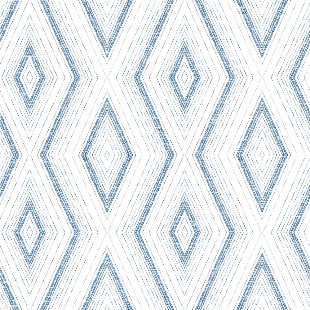 Chesapeake by Brewster 3120-13664 Sanibel Santa Cruz Blue Geometric Wallpaper