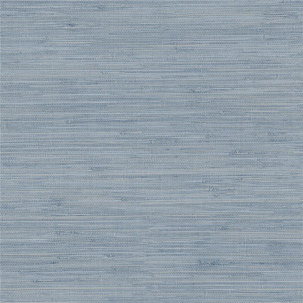 Chesapeake by Brewster 3120-256020 Sanibel Waverly Blue Faux Grasscloth Wallpaper