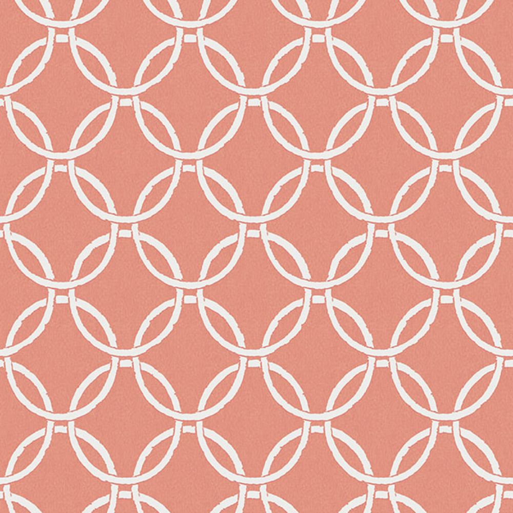 Chesapeake by Brewster 3122-11001 Quelala Coral Ring Ogee Wallpaper
