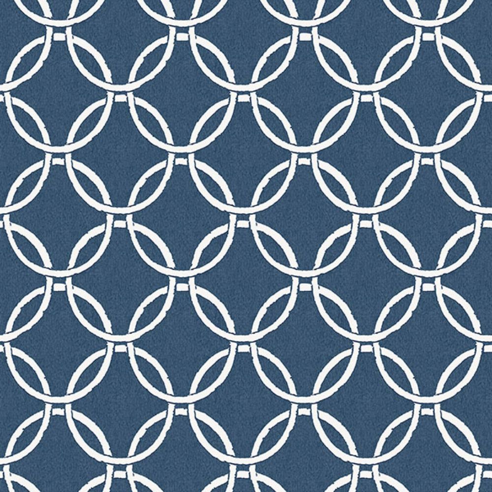 Chesapeake by Brewster 3122-11002 Quelala Navy Ring Ogee Wallpaper