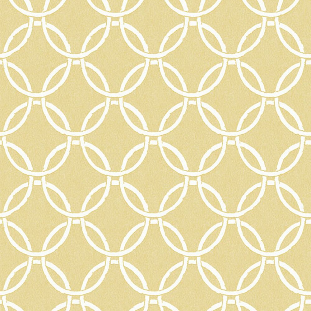 Chesapeake by Brewster 3122-11003 Quelala Yellow Ring Ogee Wallpaper