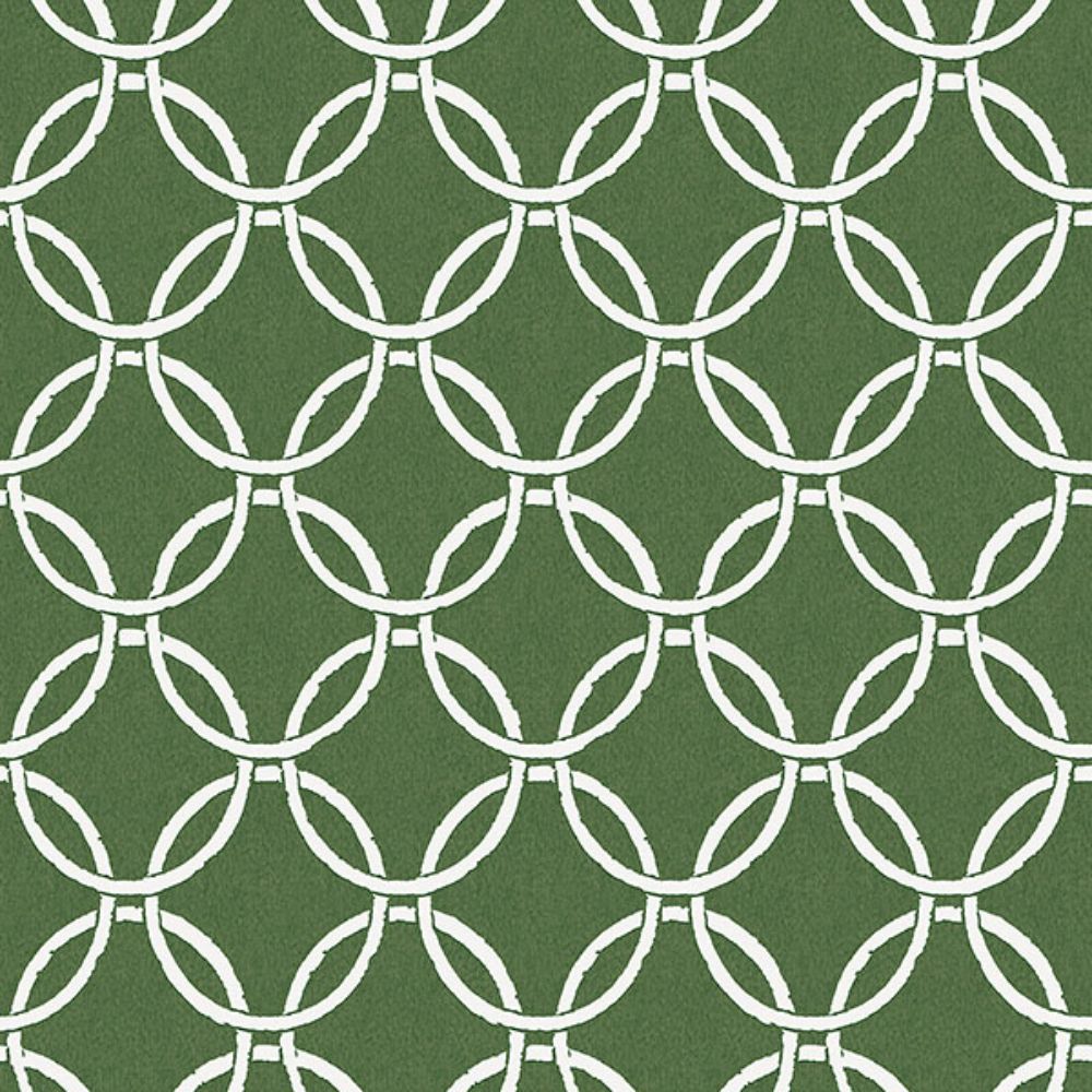 Chesapeake by Brewster 3122-11004 Quelala Green Ring Ogee Wallpaper