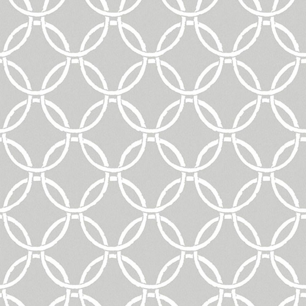Chesapeake by Brewster 3122-11030 Quelala Grey Ring Ogee Wallpaper