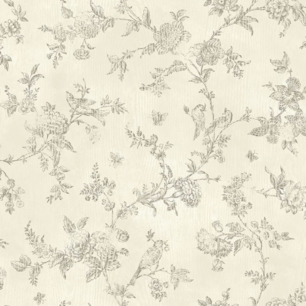 Chesapeake by Brewster 3123-02193 French Nightingale Brown Trail Wallpaper