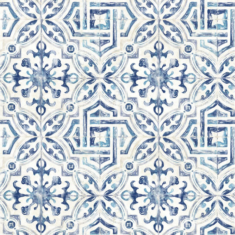 Chesapeake by Brewster 3123-12332 Sonoma Blue Spanish Tile Wallpaper