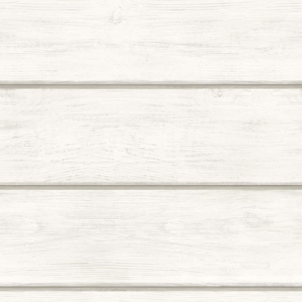Chesapeake by Brewster 3123-12441 Cassidy White Wood Planks Wallpaper