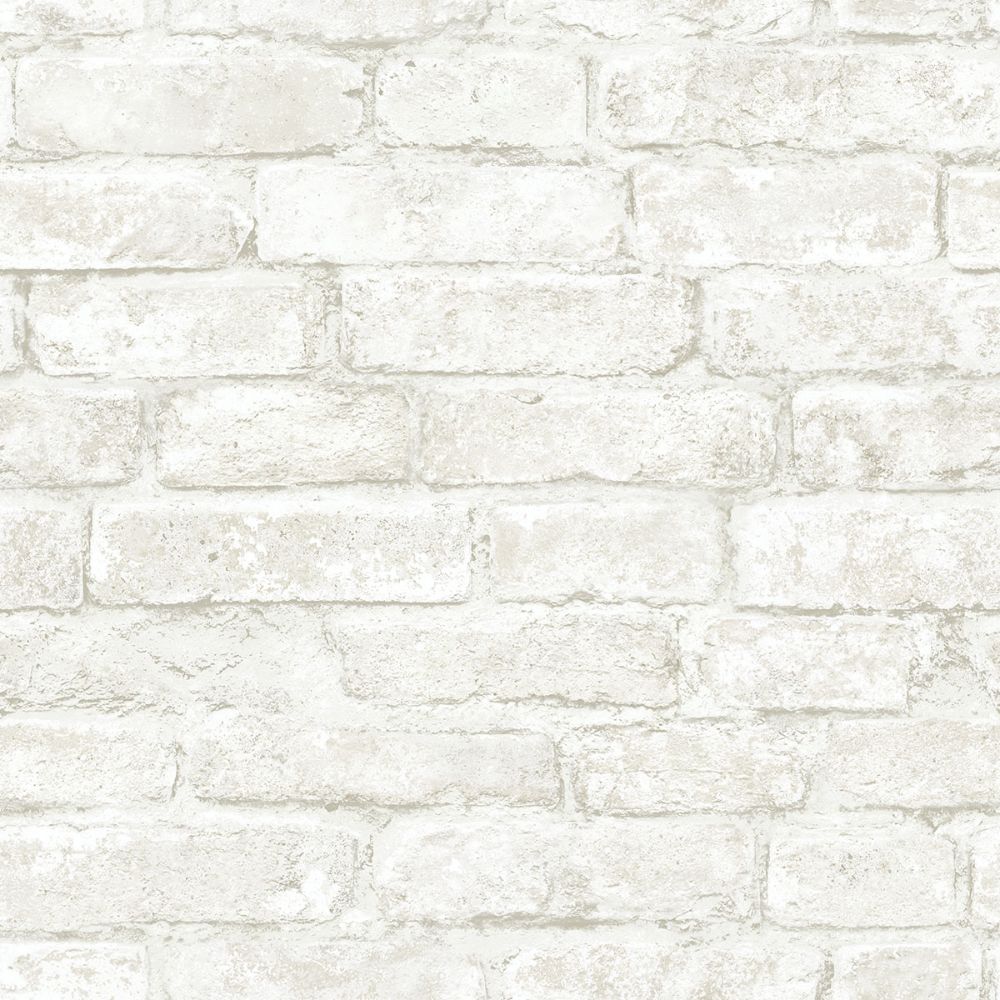 Chesapeake by Brewster 3123-12481 Arlington White Brick Wallpaper
