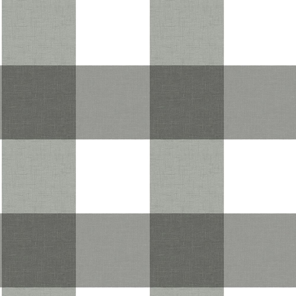 Chesapeake by Brewster 3123-12532 Amos Charcoal Gingham Wallpaper