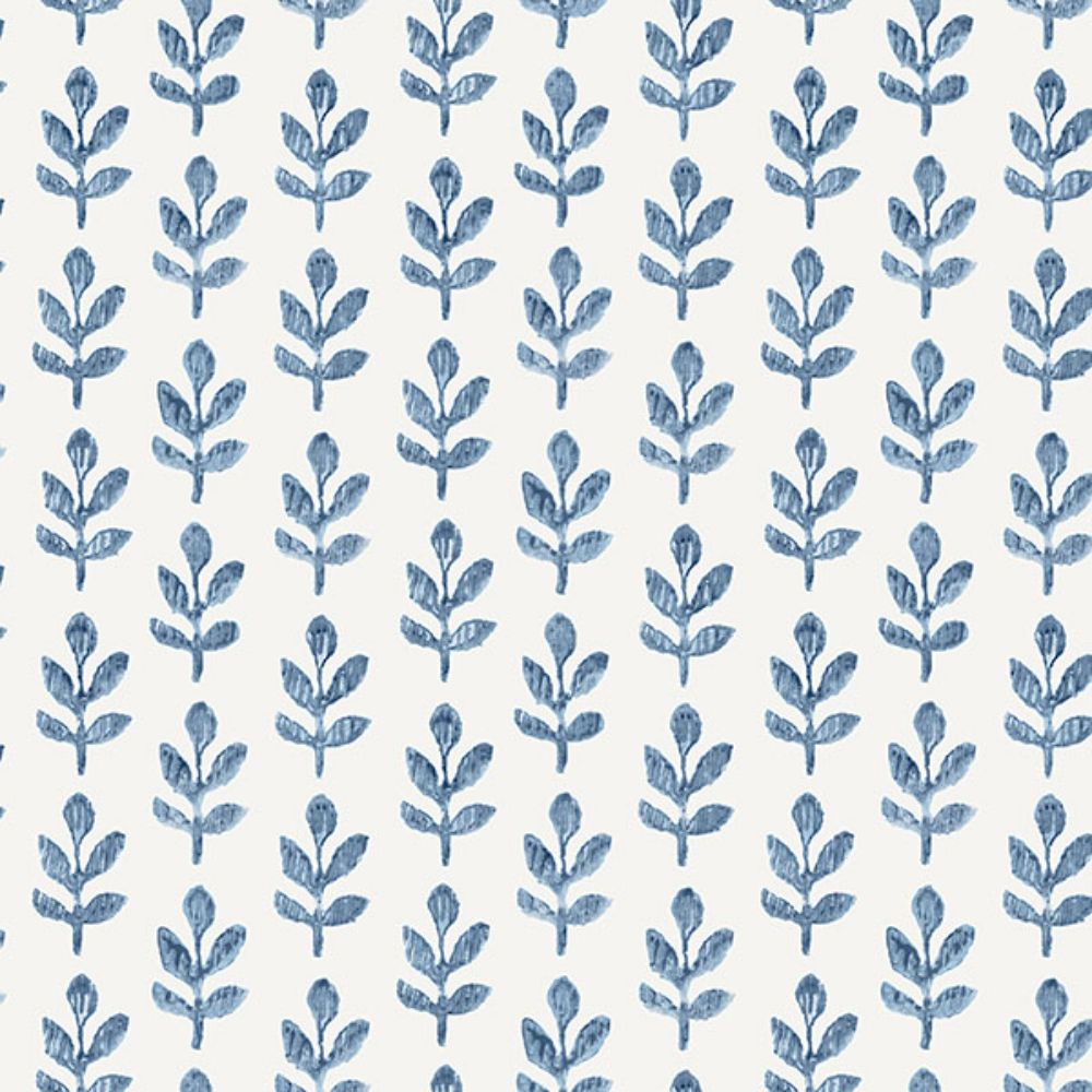 Chesapeake by Brewster 3123-13841 Whiskers Blue Leaf Wallpaper