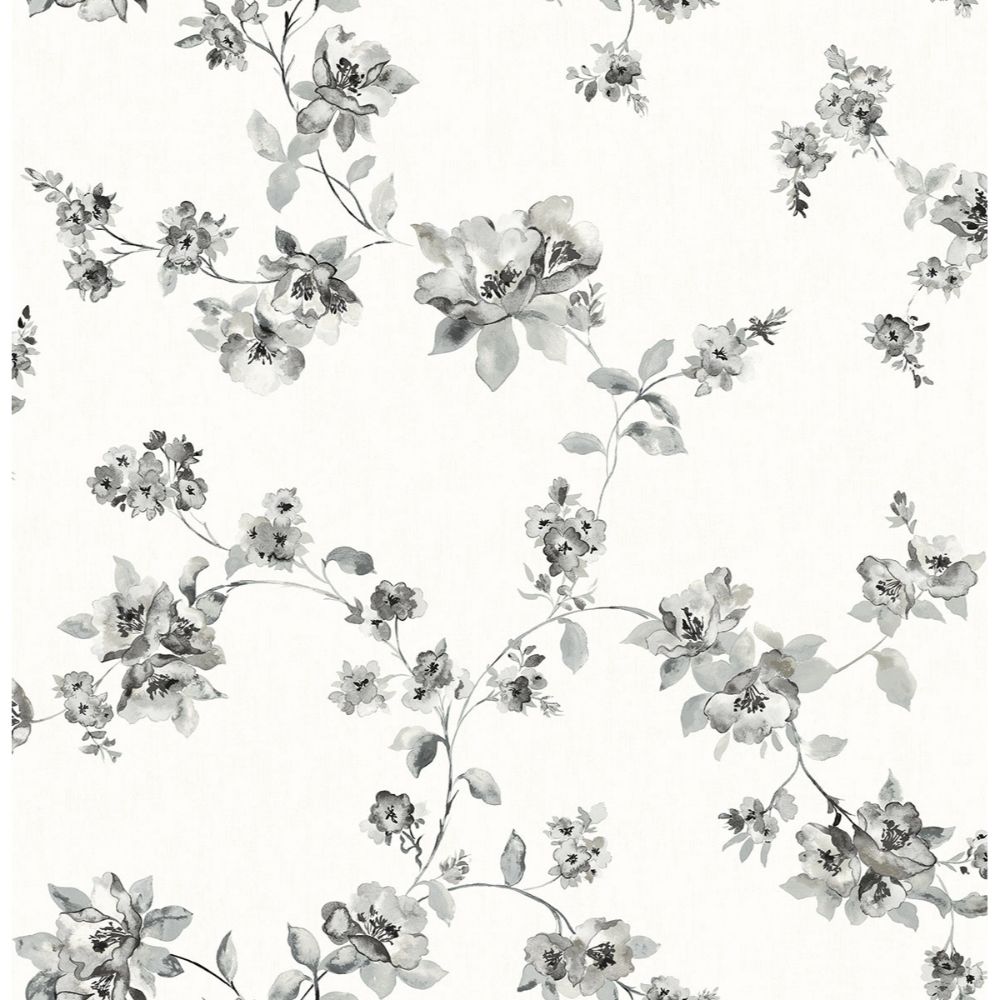 Chesapeake by Brewster 3123-24482 Cyrus Charcoal Festive Floral Wallpaper