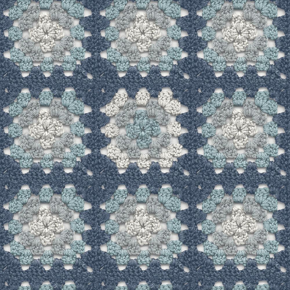 Chesapeake by Brewster 3124-13864 Maud Blue Crochet Geometric Wallpaper