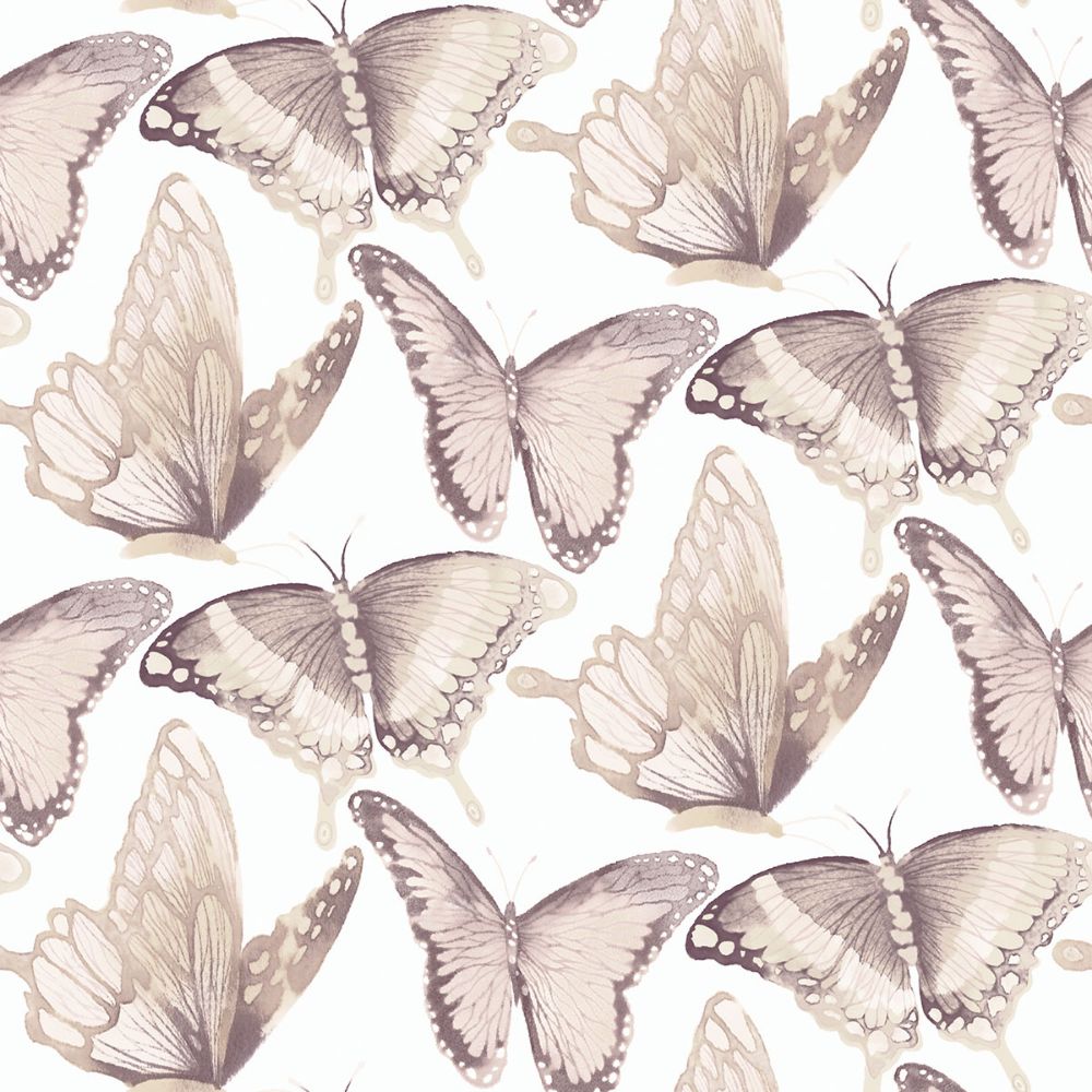 Chesapeake by Brewster 3124-13934 Janetta Blush Butterfly Wallpaper