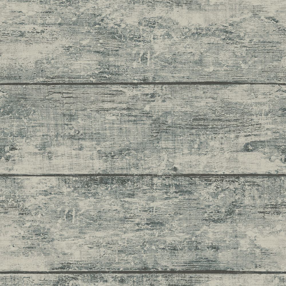 Chesapeake by Brewster 3124-13973 Cabin Teal Wood Planks Wallpaper