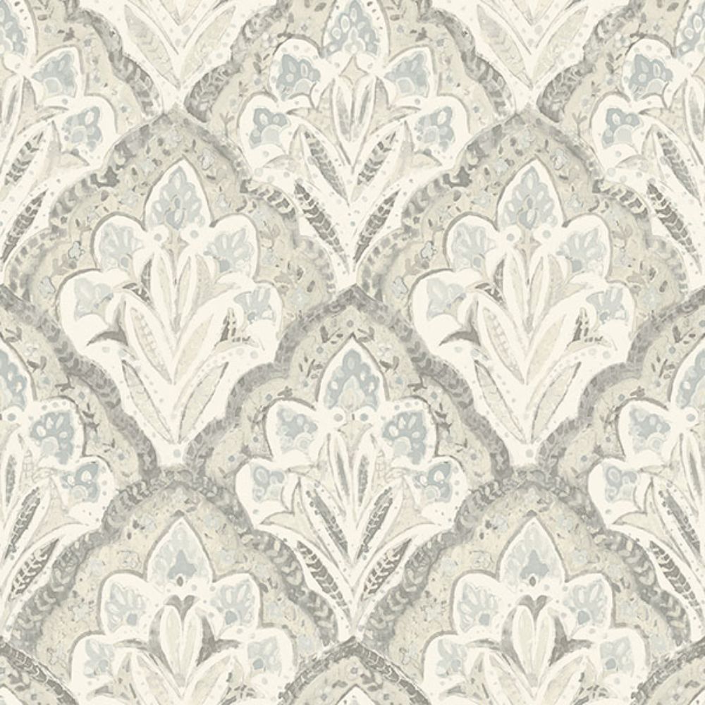 Chesapeake by Brewster 3125-72340 Mimir Grey Quilted Damask Wallpaper