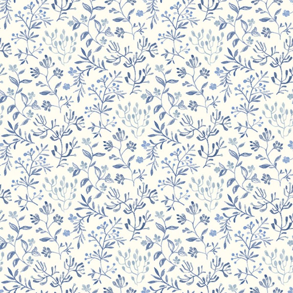 Chesapeake by Brewster 3125-72352 Tarragon Blue Dainty Meadow Wallpaper