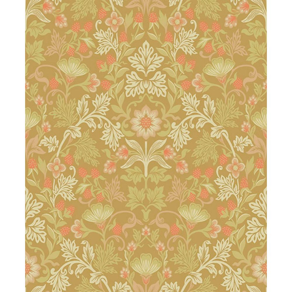 Eijffinger by Brewster 316006 Lila Gold Strawberry Floral Wallpaper