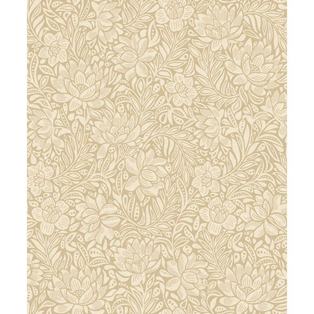Eijffinger by Brewster 316021 Zahara Wheat Floral Wallpaper