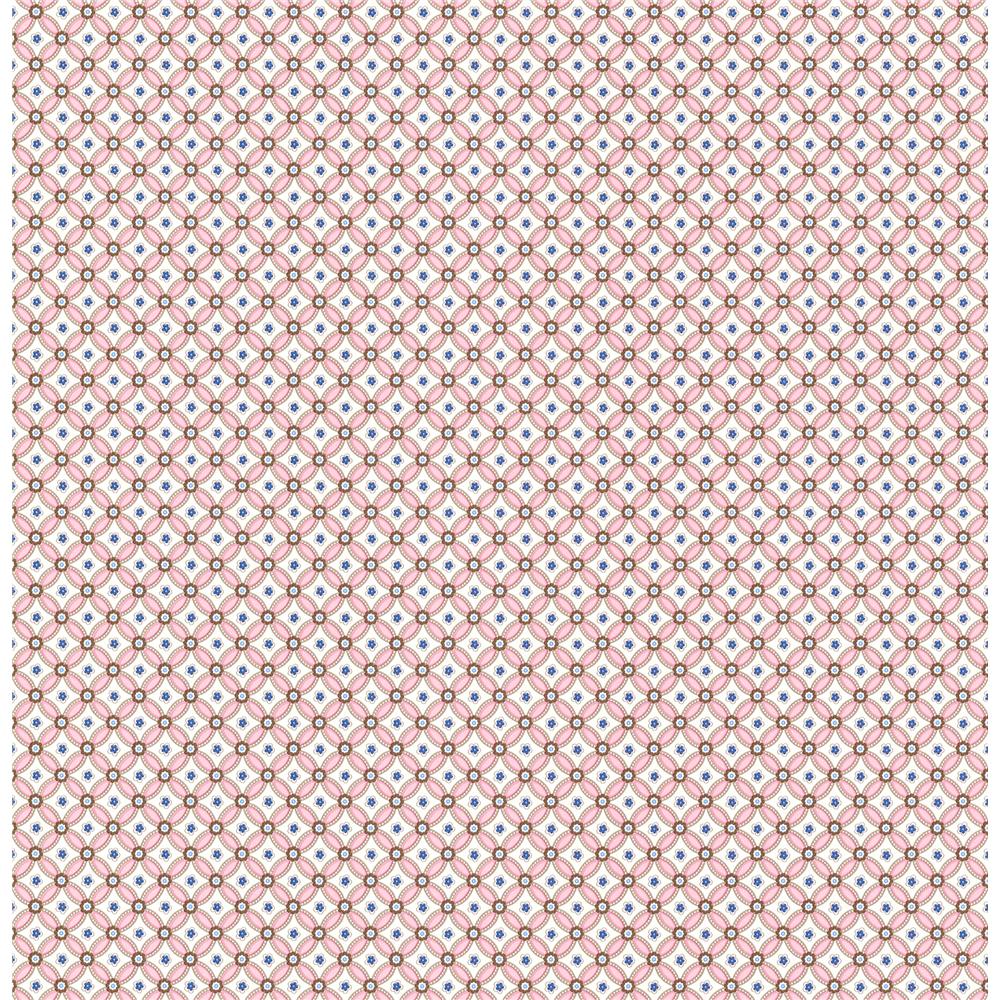 Eijffinger by Brewster 341020 Pip III Eebe Pink Floral Geometric Wallpaper in Pink