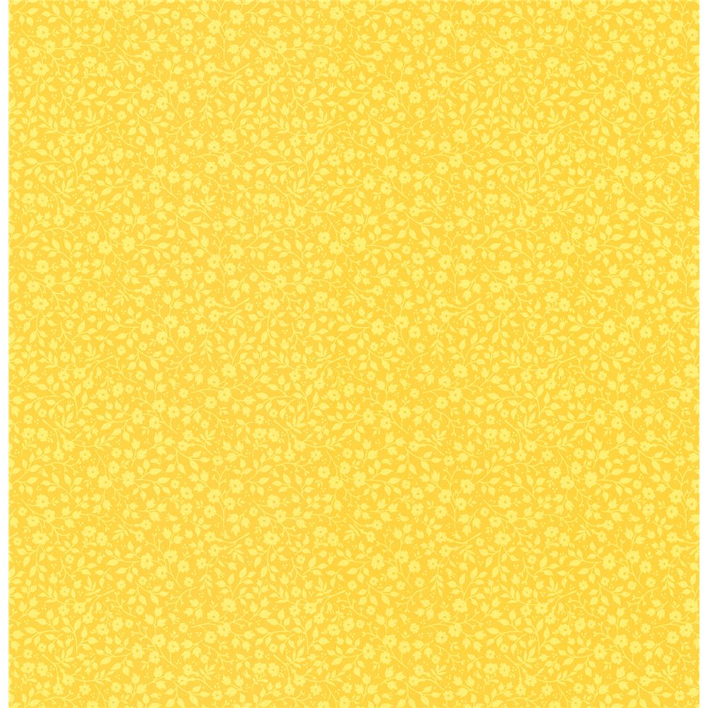 Eijffinger by Brewster 341060 Pip III Gretel Yellow Floral Meadow Wallpaper in Yellow
