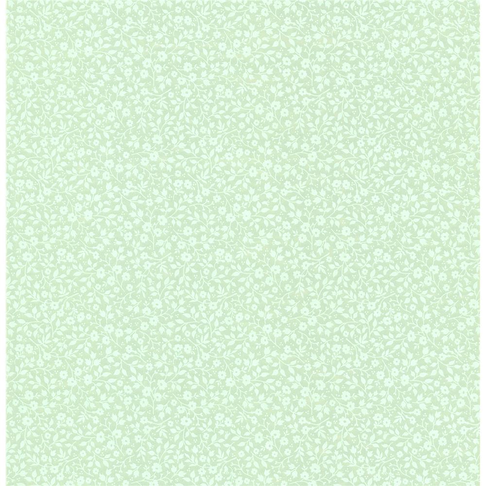 Eijffinger by Brewster 341064 Pip III Gretel Mint Floral Meadow Wallpaper in Mint