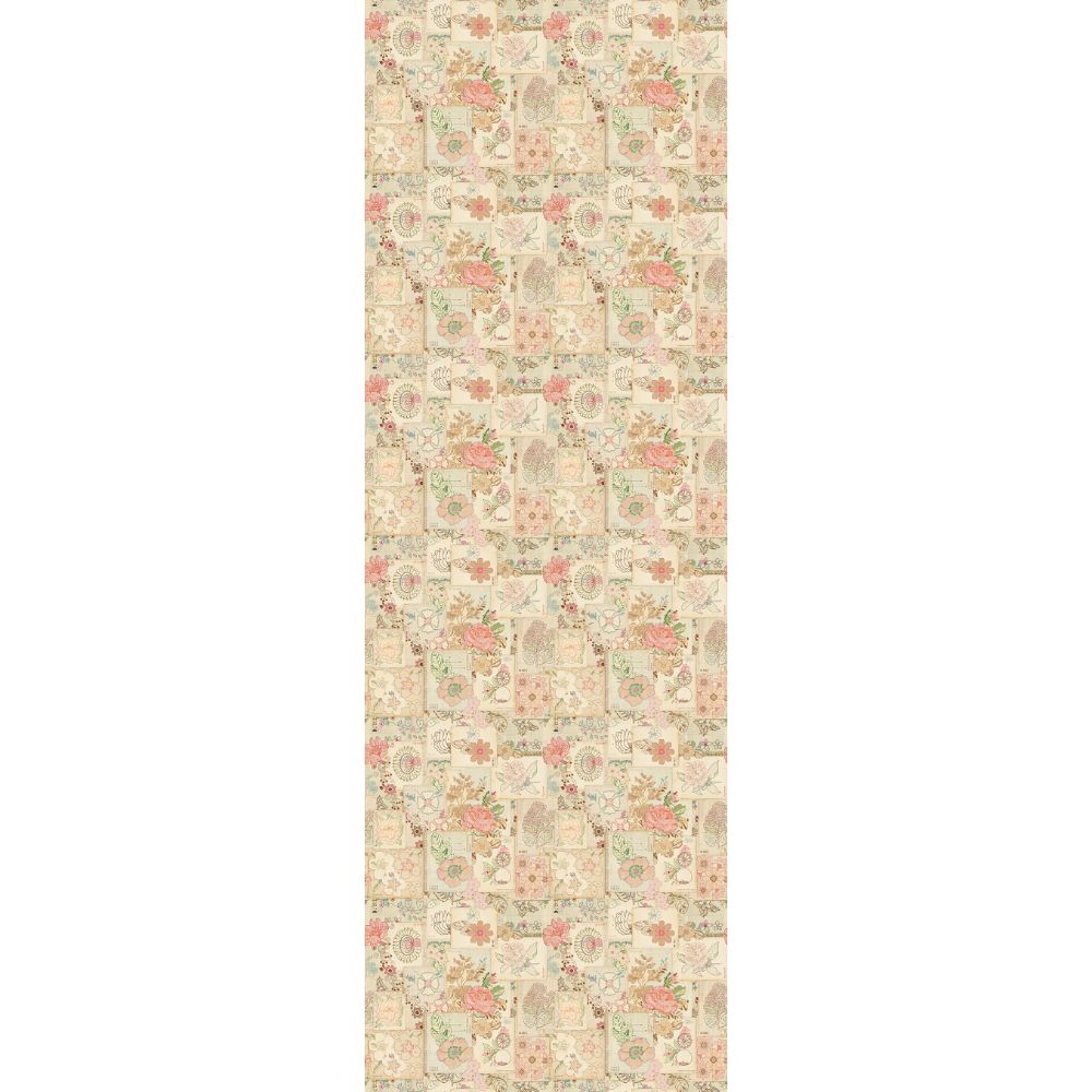 Eijffinger by Brewster 341081 Pip III Pip Stitch Mural Wallpaper in Multicolored Color