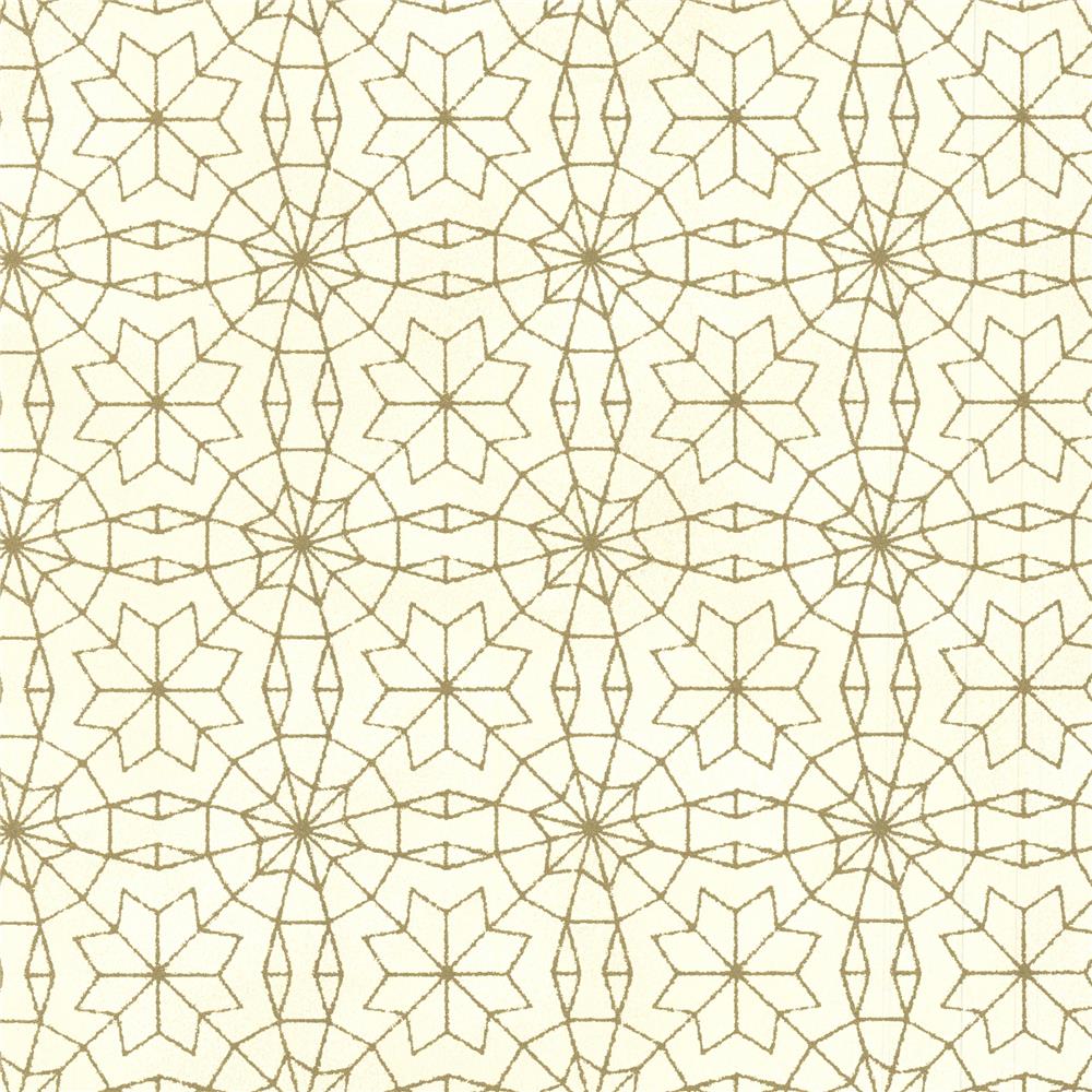 Eijffinger by Brewster 341770 Yasmin Marqueterie Gold Mosaic Geometric Wallpaper in Gold