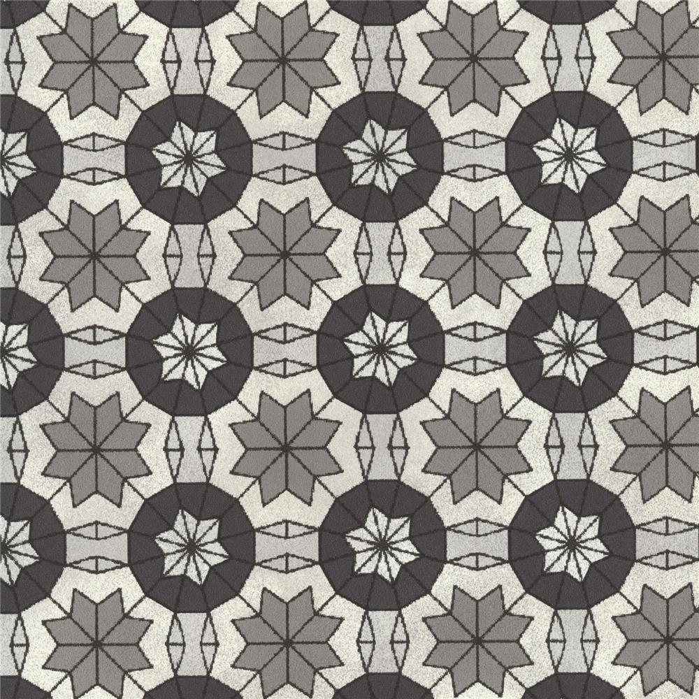 Eijffinger by Brewster 341774 Yasmin Marqueterie Gray Mosaic Geometric Wallpaper in Gray