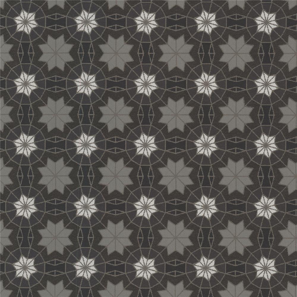 Eijffinger by Brewster 341775 Yasmin Marqueterie Black Mosaic Geometric Wallpaper in Black