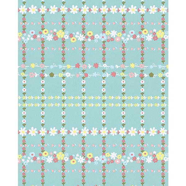 Eijffinger by Brewster 359030 Belina Jade Flower Check Wallpaper