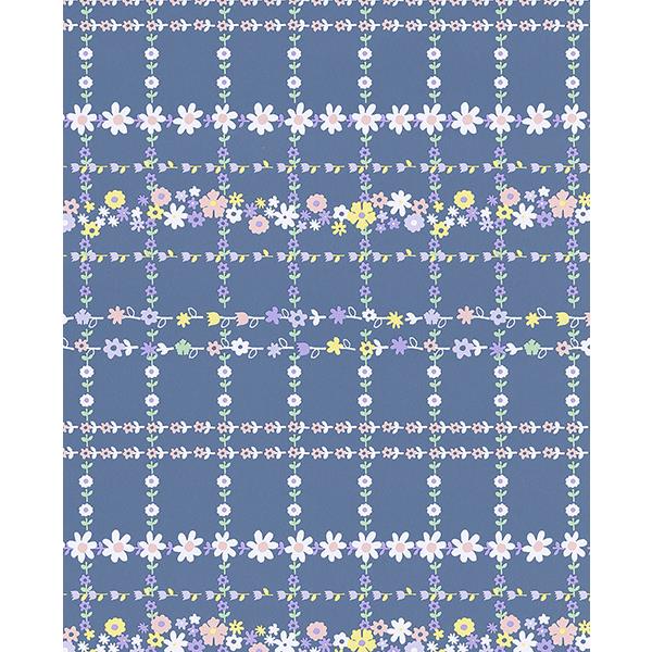 Eijffinger by Brewster 359031 Belina Blue Flower Check Wallpaper