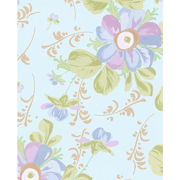 Eijffinger by Brewster 359041 Lyse Lavender Painted Flowers Wallpaper