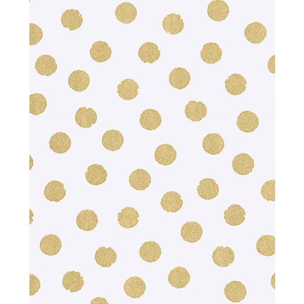 Eijffinger by Brewster 359060 Odette Gold Stamped Dots Wallpaper