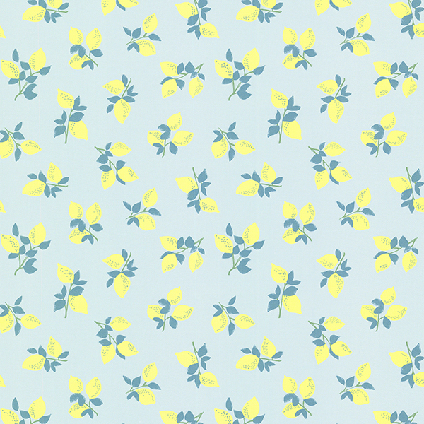 Eijffinger by Brewster 359164 Citron Blue Juicy Lemon Wallpaper
