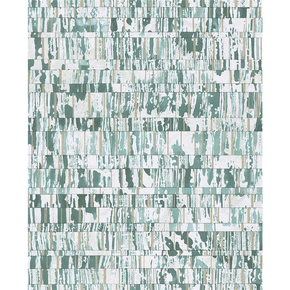 Eijffinger by Brewster 369011 Demi Teal Abstract Wallpaper