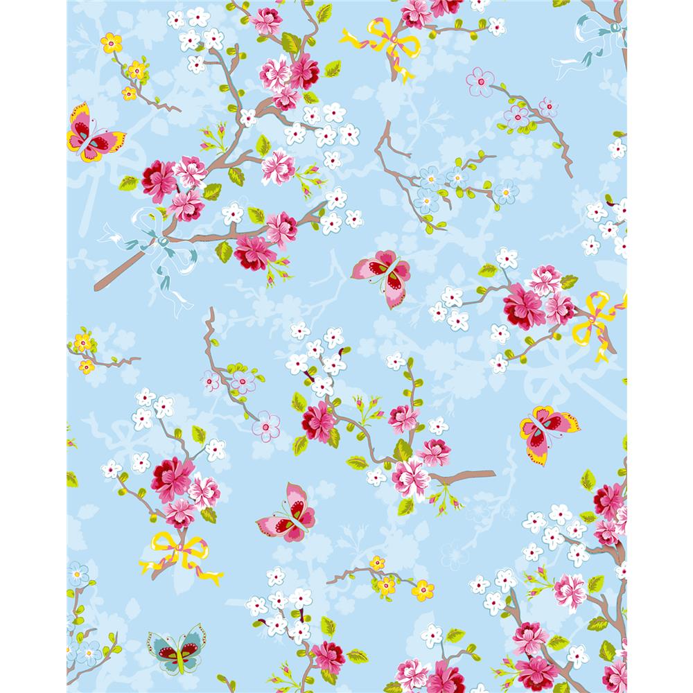 Eijffinger by Brewster 375071 Pip Studio Ilse Light Blue Cherry Blossom Wallpaper