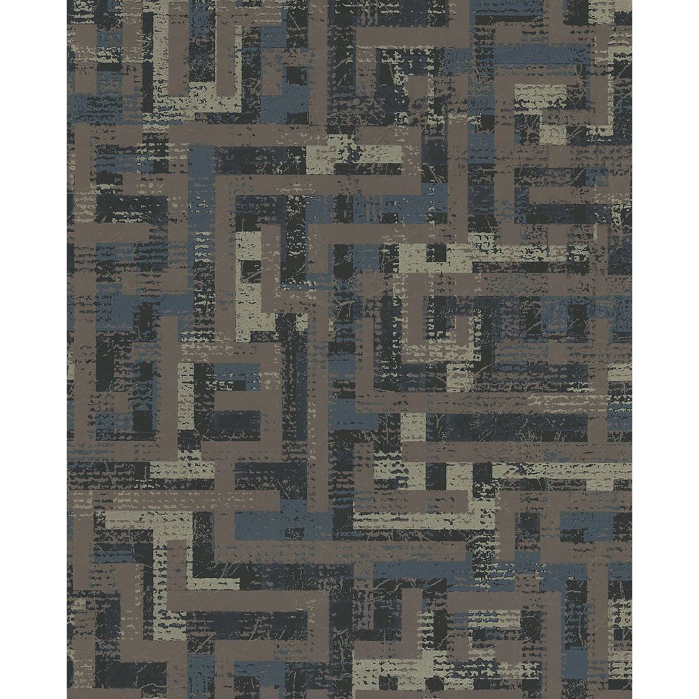 Eijffinger by Brewster 376013 Tebessa Dark Brown Geometric Wallpaper