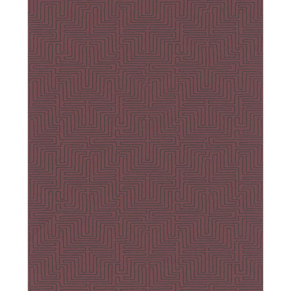Eijffinger by Brewster 376061 Kairo Maroon Geometric Wallpaper