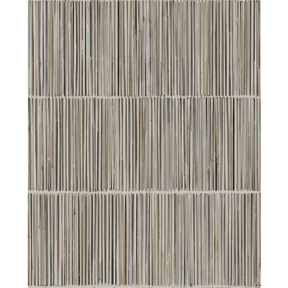 Eijffinger by Brewster 391512 Aspen Grey Natural Stripe Wallpaper