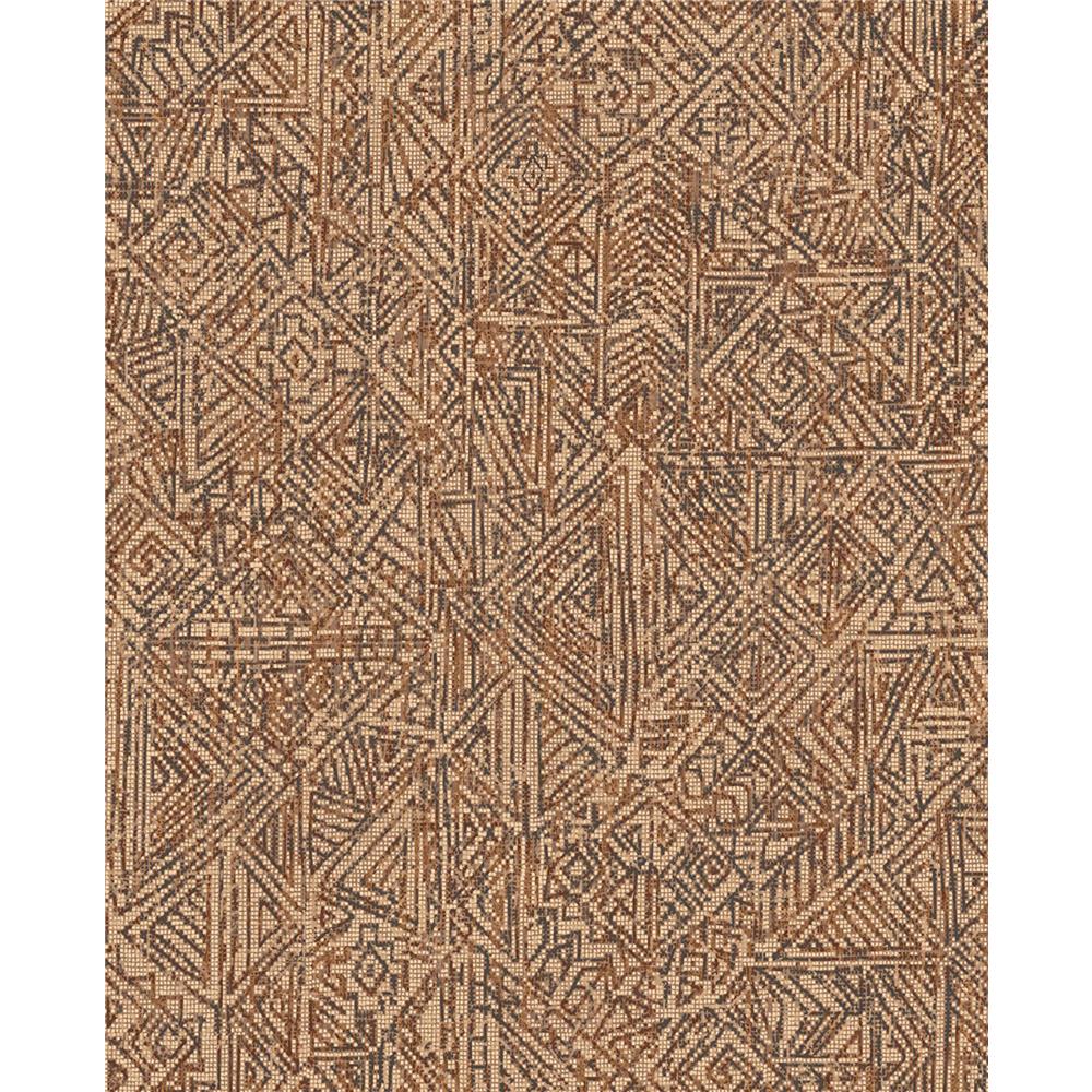 Eijffinger by Brewster 391520 Longmont Burnt Sienna Global Geometric Wallpaper