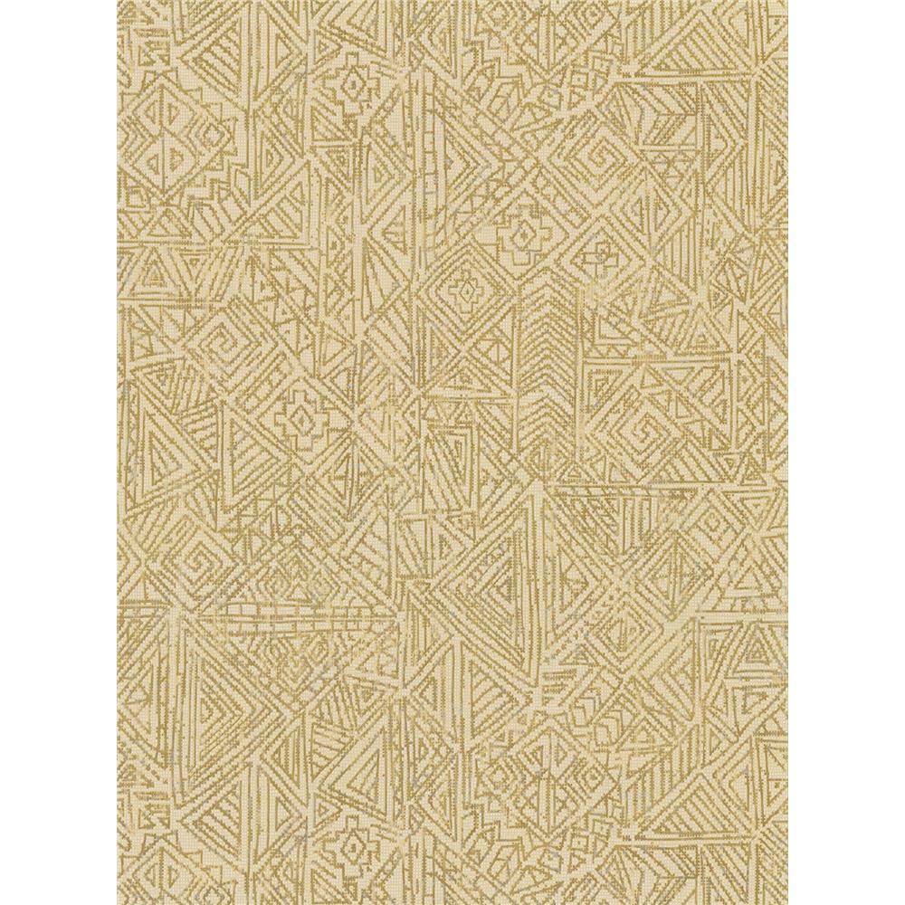 Eijffinger by Brewster 391522 Longmont Gold Global Geometric Wallpaper