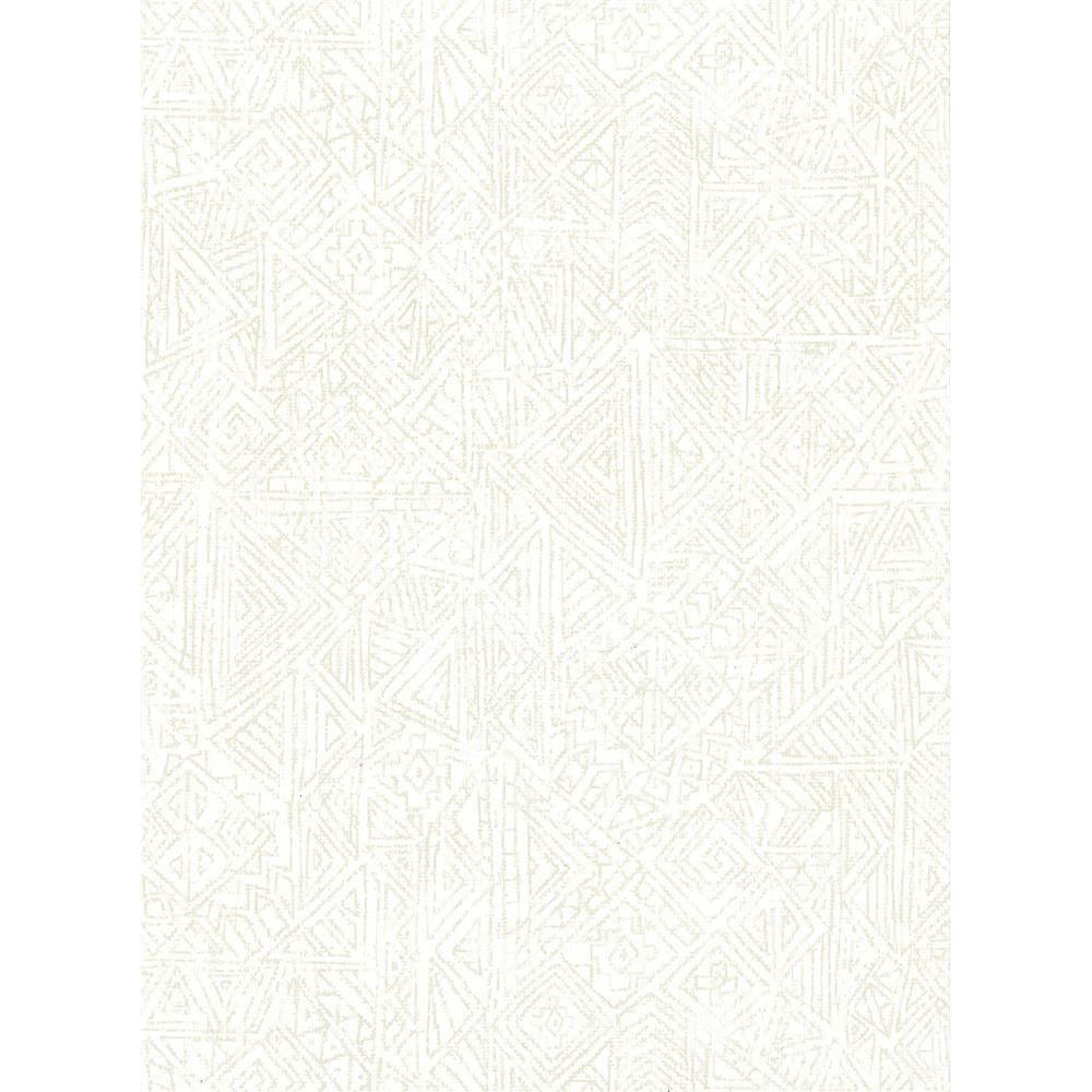 Eijffinger by Brewster 391524 Longmont White Global Geometric Wallpaper