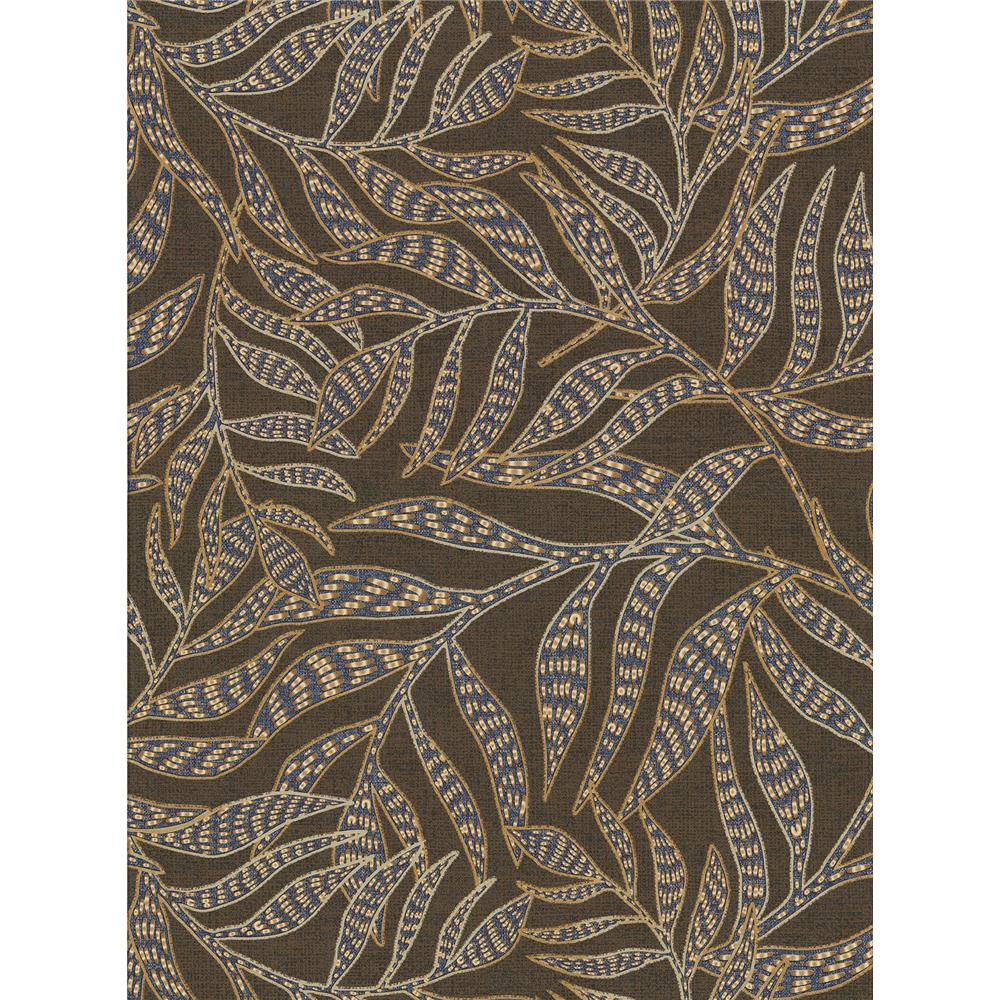 Eijffinger by Brewster 391550 Montrose Brown Leaves Wallpaper