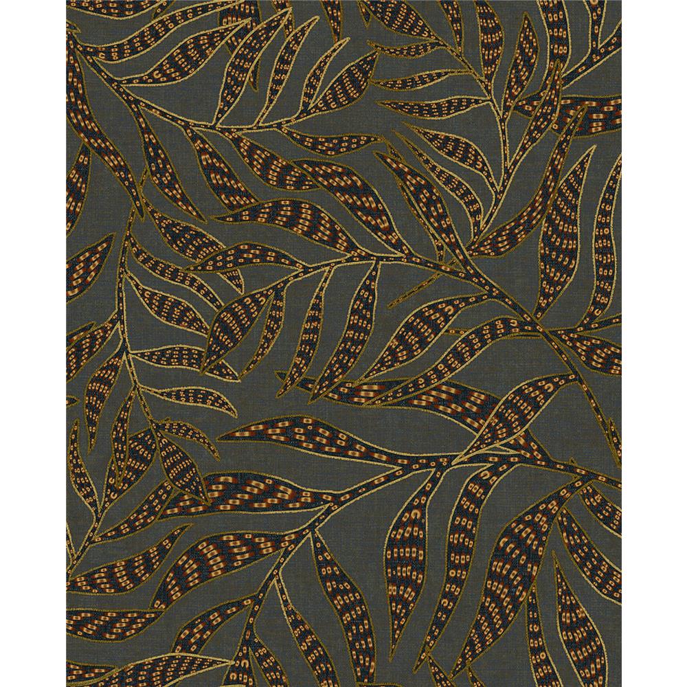 Eijffinger by Brewster 391553 Montrose Multicolor Leaves Wallpaper