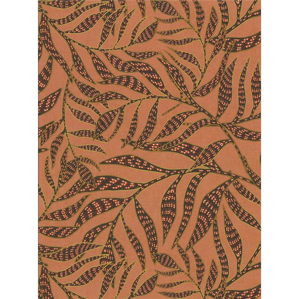 Eijffinger by Brewster 391554 Montrose Coral Leaves Wallpaper