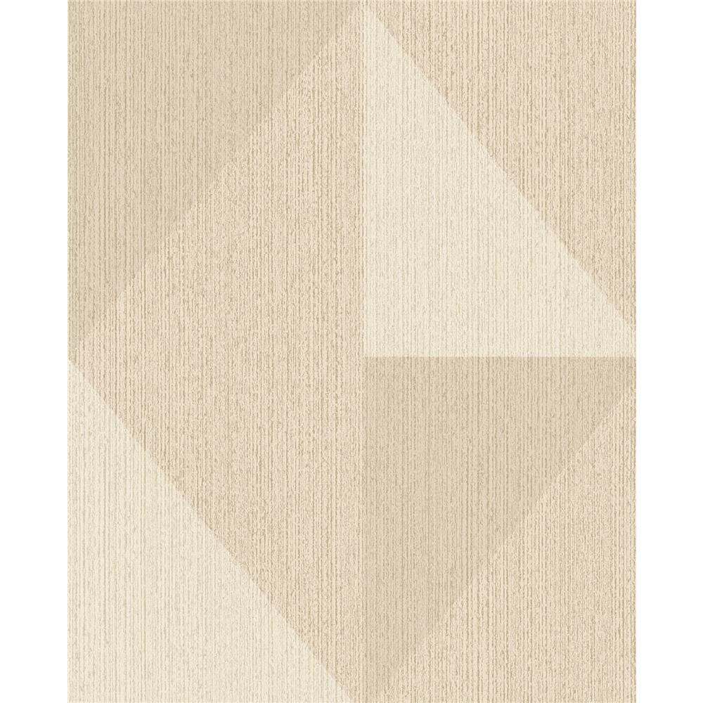 Eijffinger by Brewster 395821 Diamond Khaki Tri-Tone Geometric Wallpaper