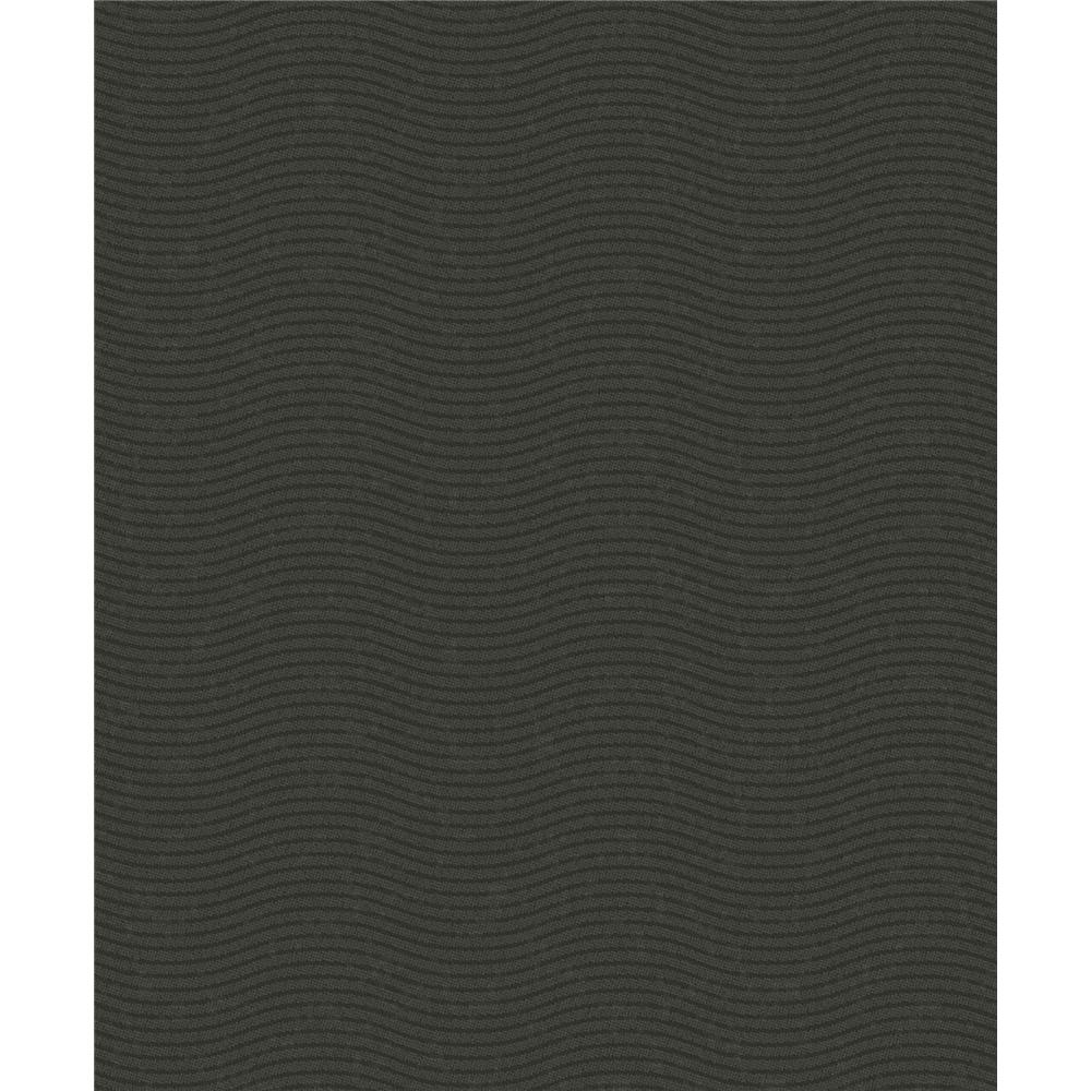Eijffinger by Brewster 395854 Curves Black Glittering Waves Wallpaper