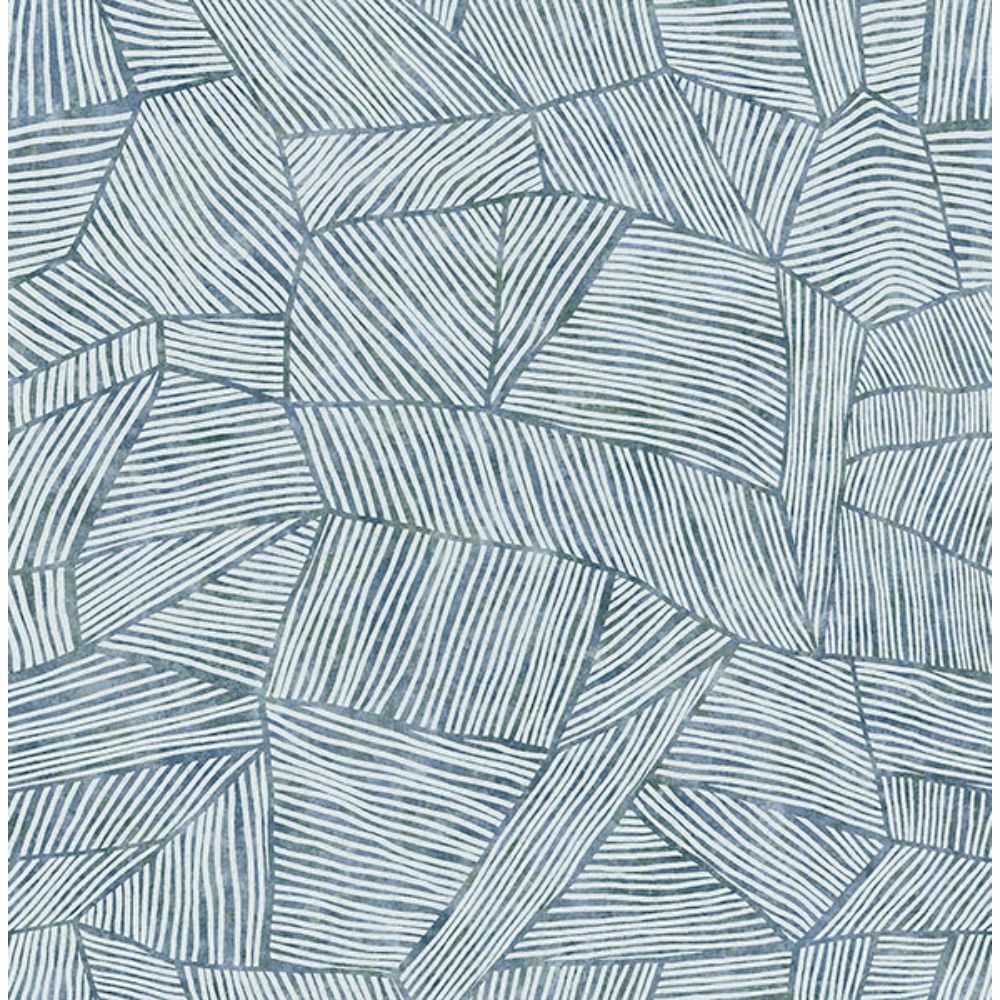 A-Street Prints by Brewster 4014-26401 Aldabra Blue Textured Geometric Wallpaper