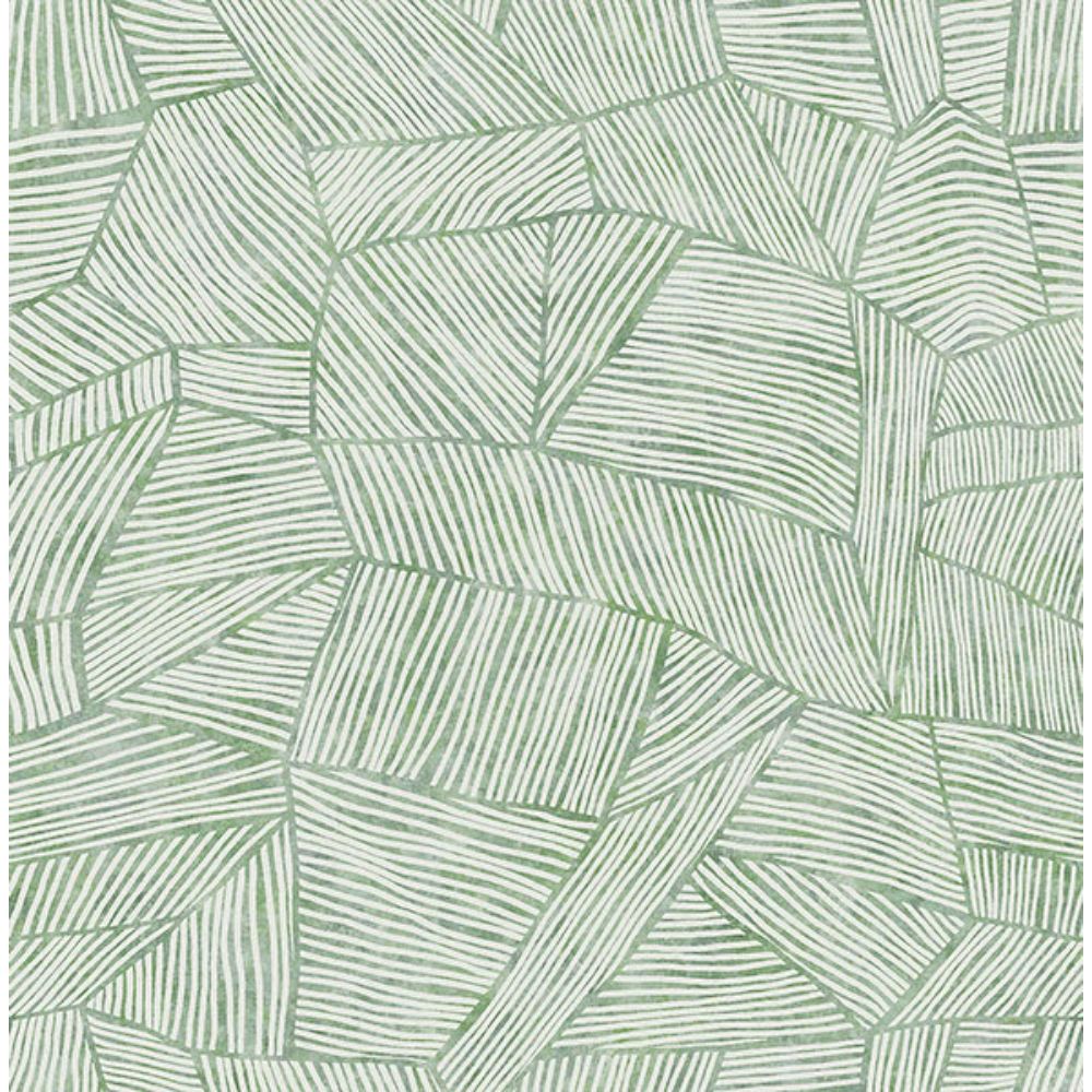 A-Street Prints by Brewster 4014-26403 Aldabra Green Textured Geometric Wallpaper