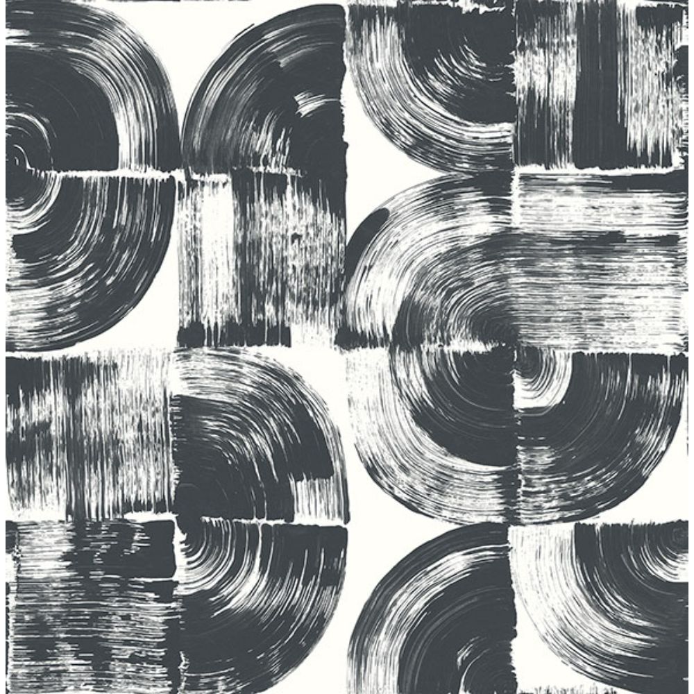 A-Street Prints by Brewster 4014-26404 Giulietta Black Painterly Geometric Wallpaper